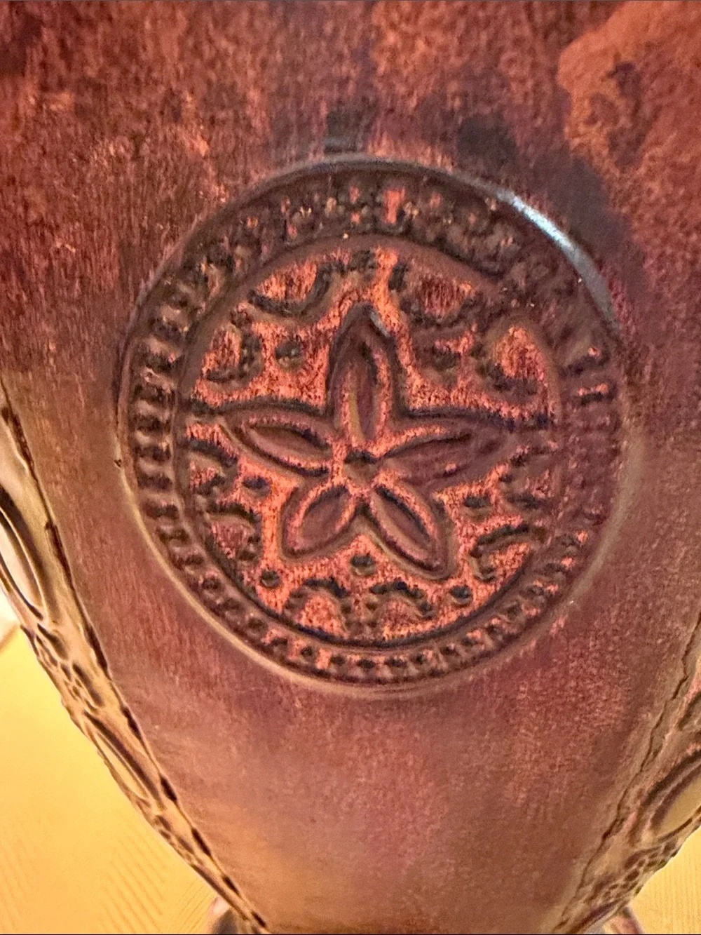 Decorative Brown Ornate Vase - Home Accents